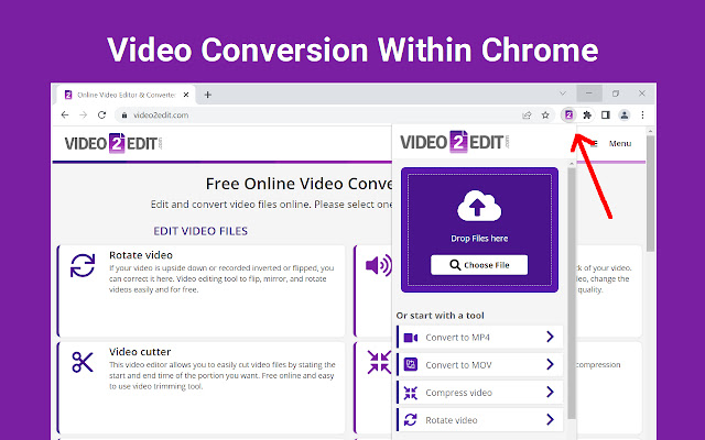 Online Video Editor (video2edit.com)  from Chrome web store to be run with OffiDocs Chromium online