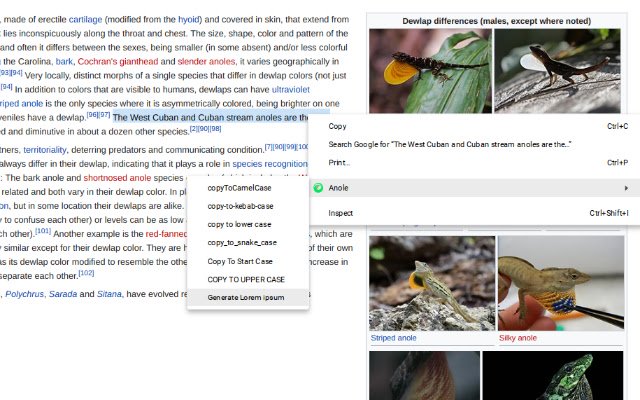 Anole  from Chrome web store to be run with OffiDocs Chromium online