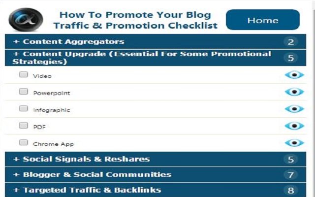 How To Promote Your Blog (Tools Checklist)  from Chrome web store to be run with OffiDocs Chromium online