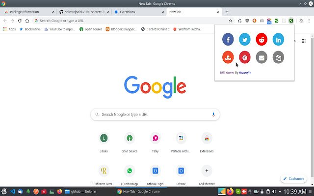 URL Sharer  from Chrome web store to be run with OffiDocs Chromium online