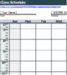 Free download Class Schedule Template  Microsoft Word, Excel or Powerpoint template free to be edited with LibreOffice online or OpenOffice Desktop online