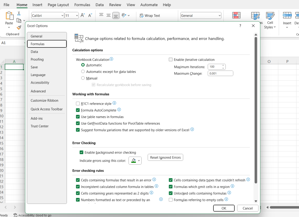 how to find circular references in Excel