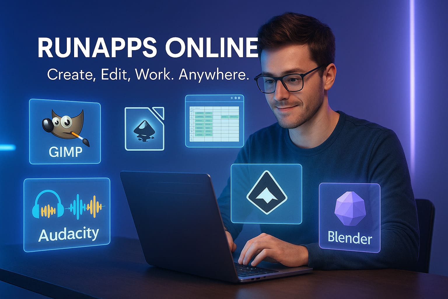RunApps Online creative lab – free online apps for design, video, audio, and documents running directly in the browser without installations