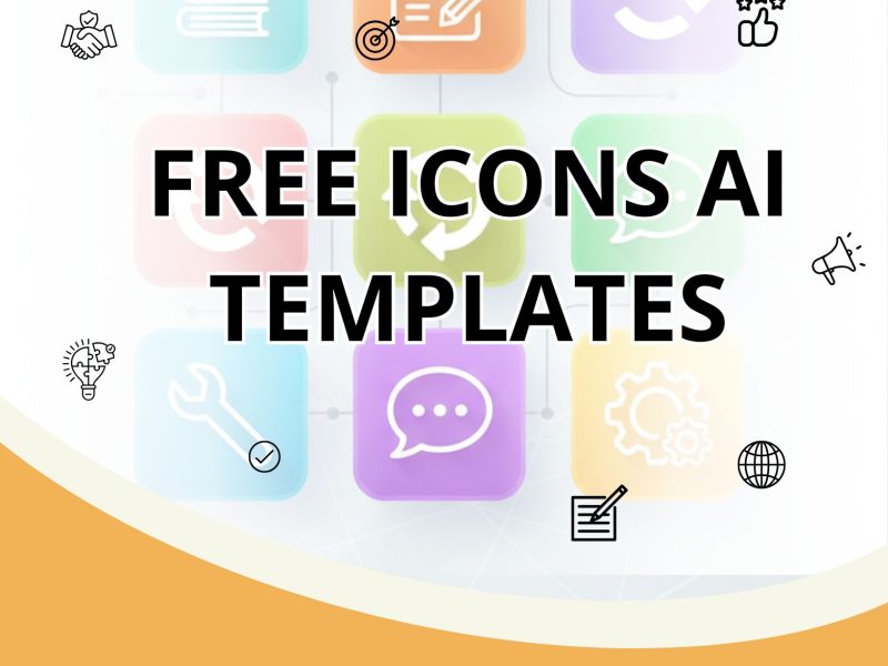Icons AI Templates grid of colorful visual symbols for educational and professional materials