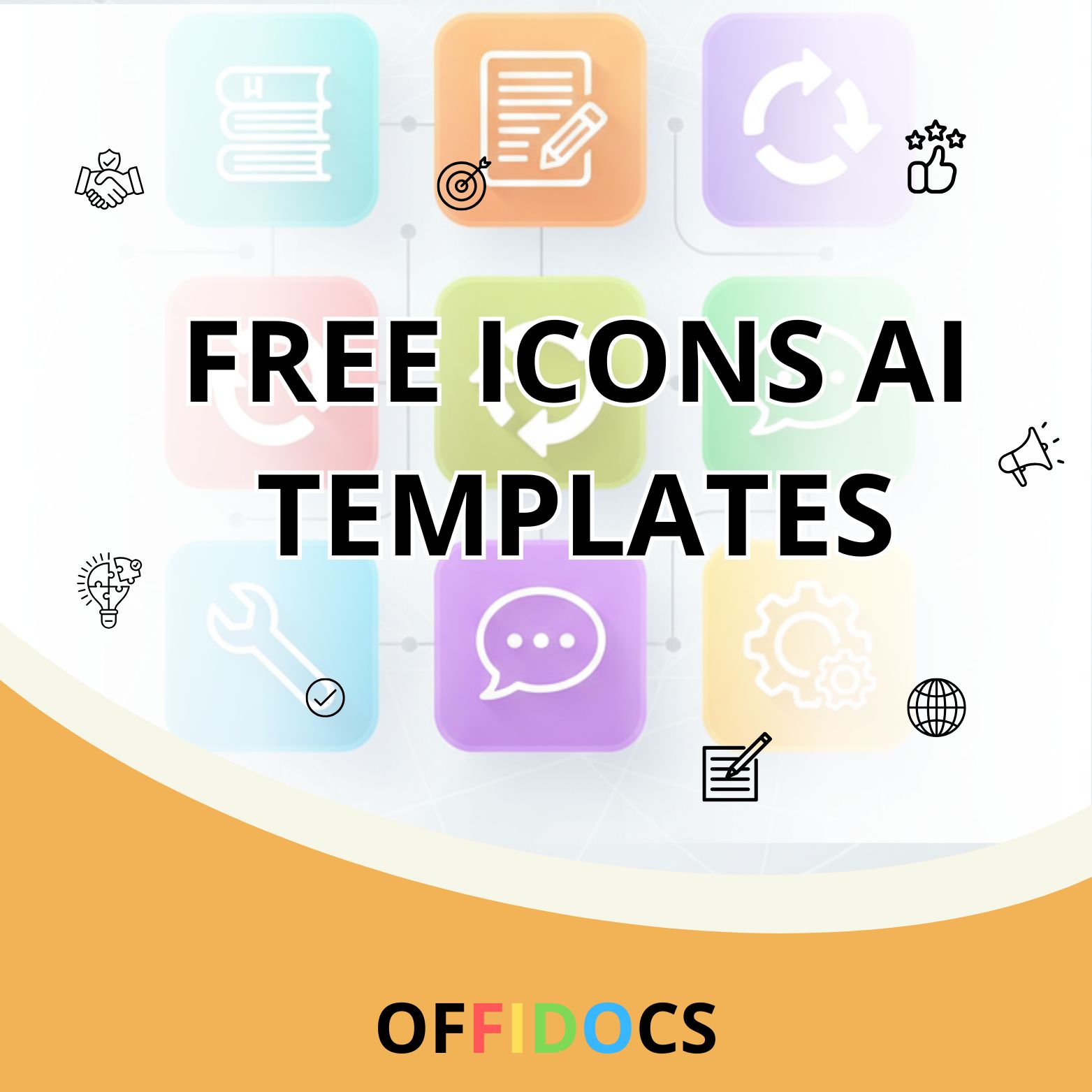 Icons AI Templates grid of colorful visual symbols for educational and professional materials