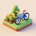 icon_agriculture_bicycle_3d_isometric icon preview