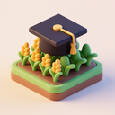icon_agriculture_graduation_cap_3d_isometric icon preview