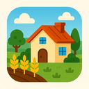 icon_agriculture_house_cartoon icon preview
