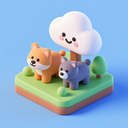icon_animals_cloud_3d_isometric icon preview
