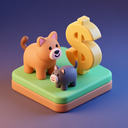 icon_animals_dollar_sign_3d_isometric icon preview