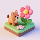 icon_animals_flower_3d_isometric icon preview