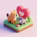 icon_animals_heart_3d_isometric icon preview