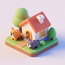 icon_animals_house_3d_isometric icon preview