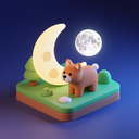 icon_animals_moon_3d_isometric icon preview