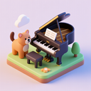 icon_animals_piano_3d_isometric icon preview