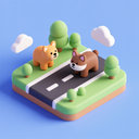 icon_animals_road_3d_isometric icon preview