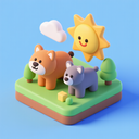 icon_animals_sun_3d_isometric icon preview