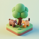 icon_animals_tree_3d_isometric icon preview