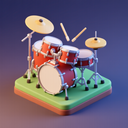 icon_art_drum_3d_isometric icon preview