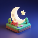 icon_art_moon_3d_isometric icon preview