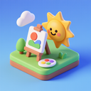 icon_art_sun_3d_isometric icon preview