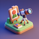 icon_art_telescope_3d_isometric icon preview