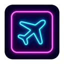 icon_business_airplane_neon icon preview