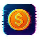 icon_business_coin_digital_glitch icon preview