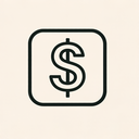icon_business_dollar_sign_thin icon preview
