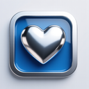 icon_business_heart_metallic icon preview