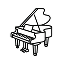 icon_business_piano_minimal_outline icon preview