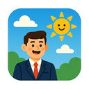 icon_business_sun_cartoon icon preview