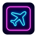 icon_communication_airplane_neon icon preview