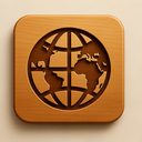 icon_communication_globe_wooden icon preview