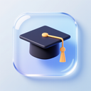 icon_communication_graduation_cap_glassy icon preview