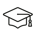 icon_communication_graduation_cap_line_art icon preview