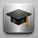 icon_communication_graduation_cap_metallic icon preview