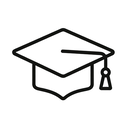 icon_communication_graduation_cap_minimal_outline icon preview