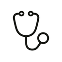 icon_communication_stethoscope_line_art icon preview