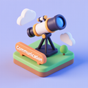 icon_communication_telescope_3d_isometric icon preview