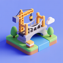 icon_construction_bridge_3d_isometric icon preview
