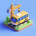icon_construction_bus_3d_isometric icon preview