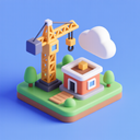 icon_construction_cloud_3d_isometric icon preview