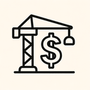 icon_construction_dollar_sign_line_art icon preview