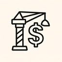 icon_construction_dollar_sign_minimal_outline icon preview