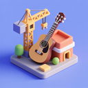 icon_construction_guitar_3d_isometric icon preview