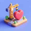 icon_construction_heart_3d_isometric icon preview