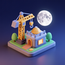 icon_construction_moon_3d_isometric icon preview