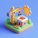 icon_construction_sun_3d_isometric icon preview
