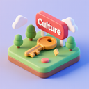 icon_culture_key_3d_isometric icon preview